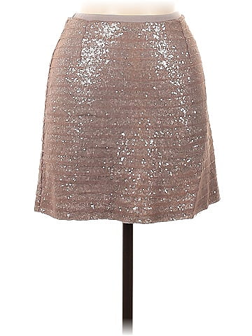 Chan Luu 100 Viscose Solid Silver Formal Skirt Size L 86 off