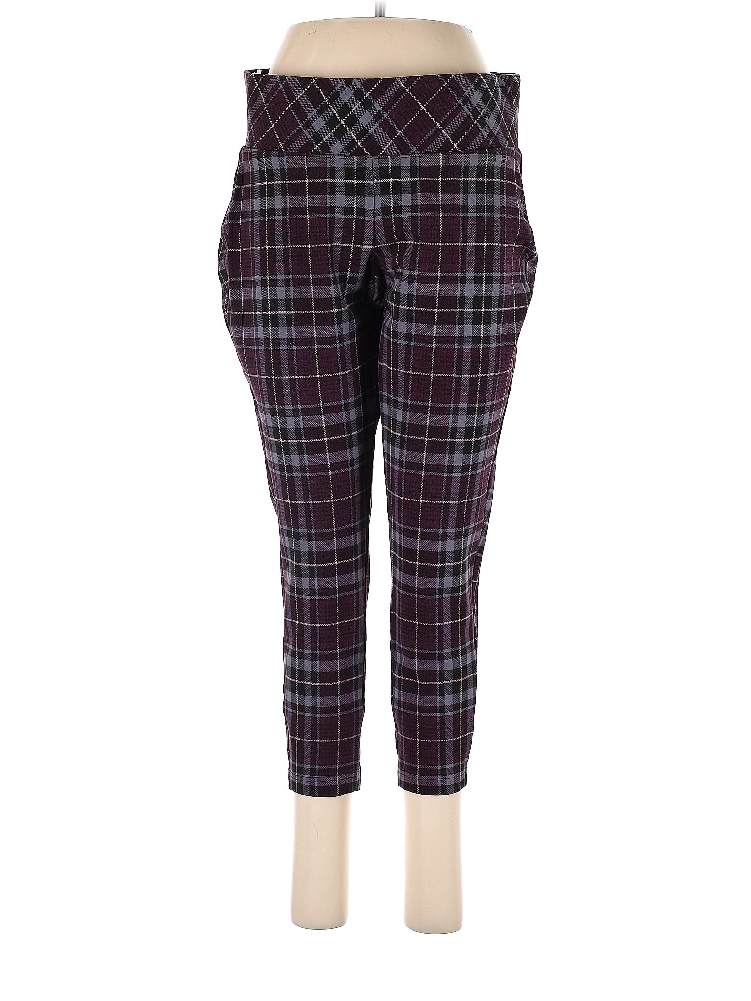 Torrid Plaid Multi Color Purple Casual Pants Size Lg Plus (0) (Plus) - 63%  off