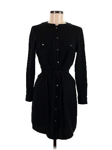 J.Jill Solid Black Casual Dress Size L (Petite) - 70% off