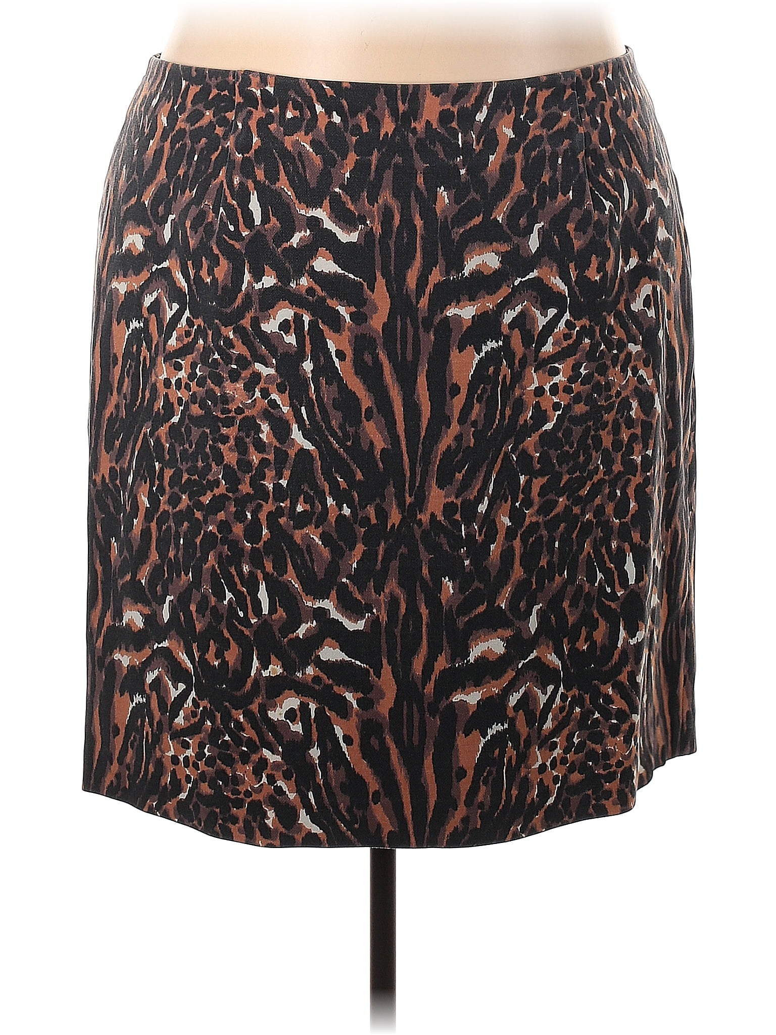 Haut Talbots Taille 14 - Imprimé Plumes Marron - Manches Courties à Volants - Occasion Excellent État