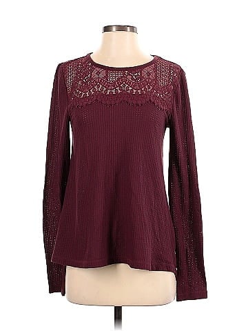 Lucky Brand Size Large Burgundy Print Long Sleeve Top – Best Friends  Consignment