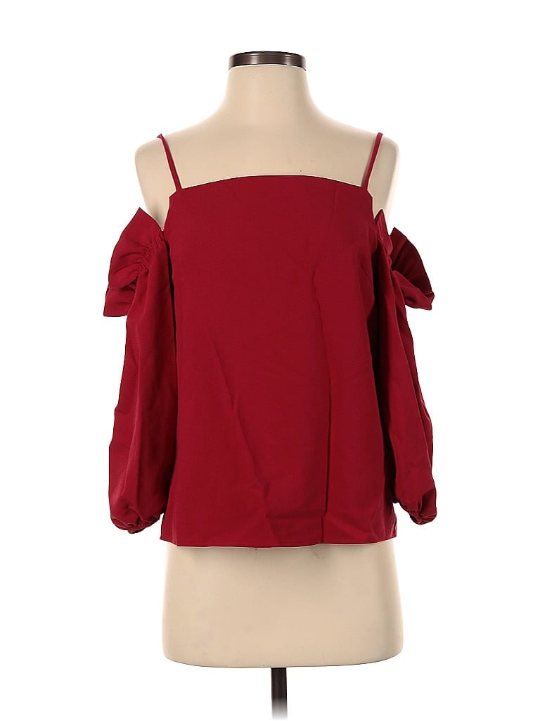 Design Lab Lord & Taylor Burgundy 3/4 Sleeve Blouse Size S - photo 1