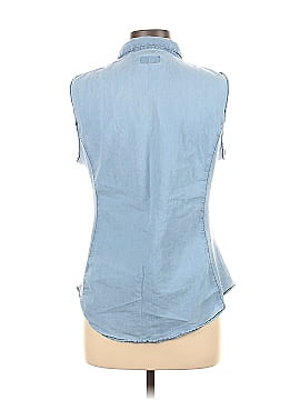 Cavalini Denim Collection Sleeveless Button-Down Shirt (view 2)