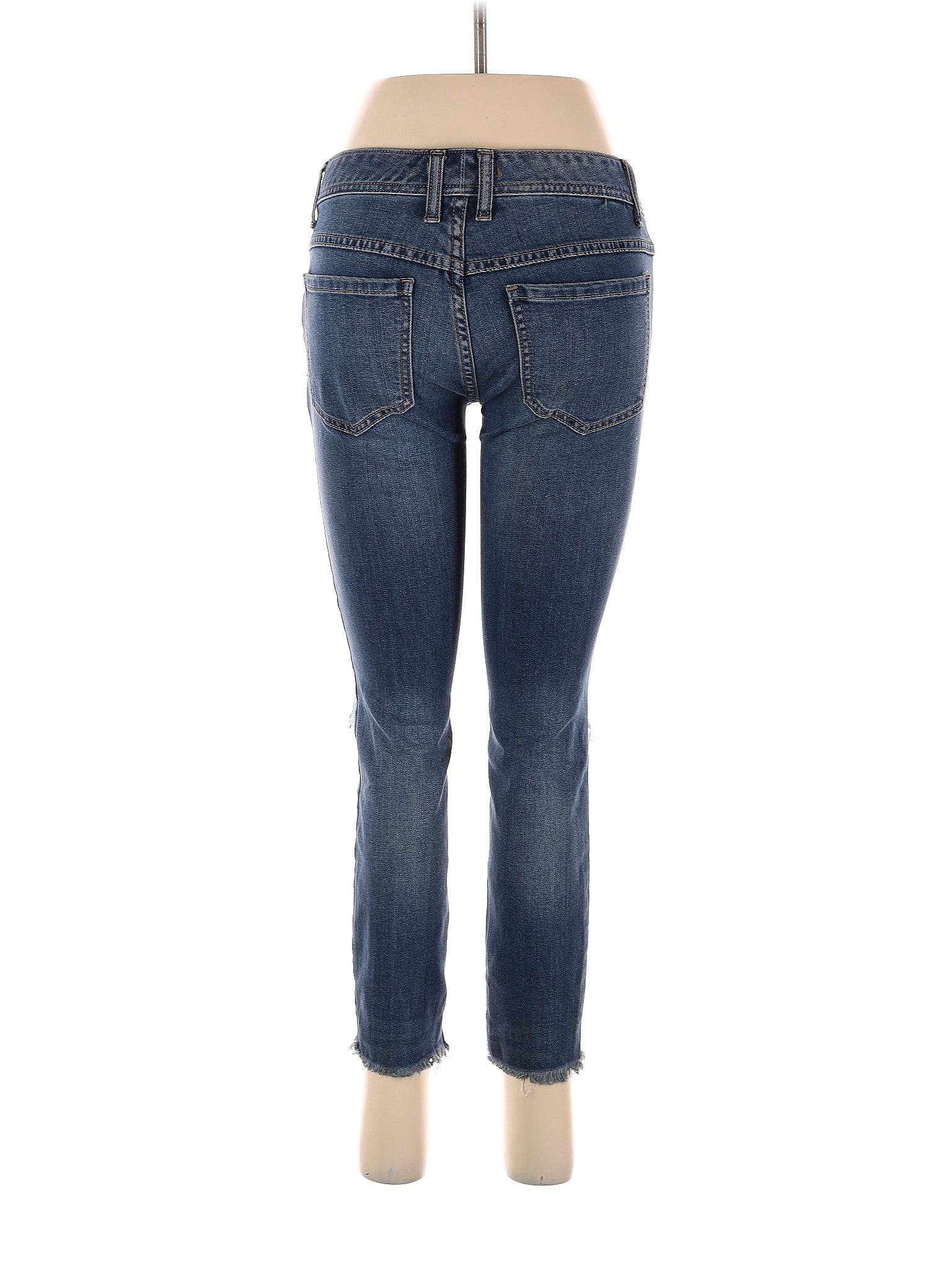 Free People Solid Blue Jeans 27 Waist - 70% off