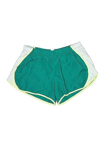 Danskin Now 100% Polyester Color Block Solid Green Athletic Shorts Size XL  - 38% off