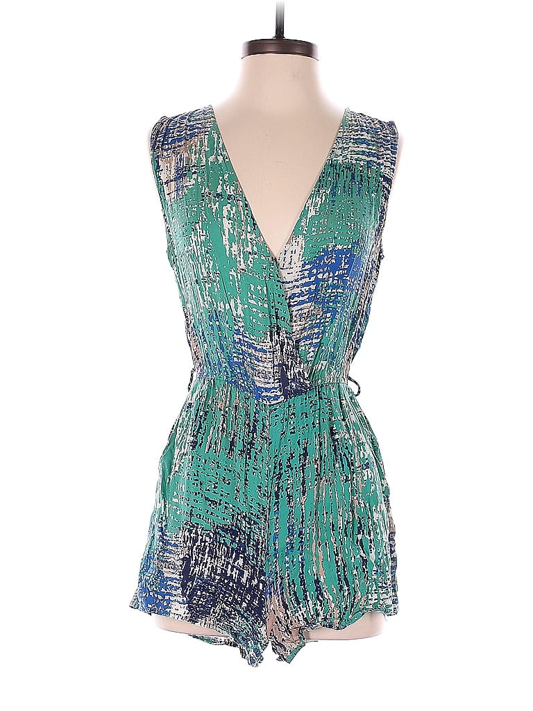 Multicolor Rompers Forever 21 100% Rayon Multi Color Teal Romper Size M - 42% off | ThredUp