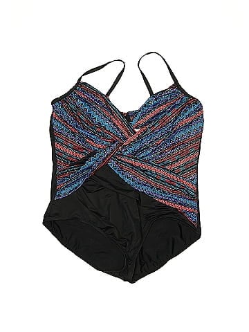 Dreamsuit by Miracle Brands Multi Color Black One Piece Swimsuit Size 22  (Plus) - 55% off