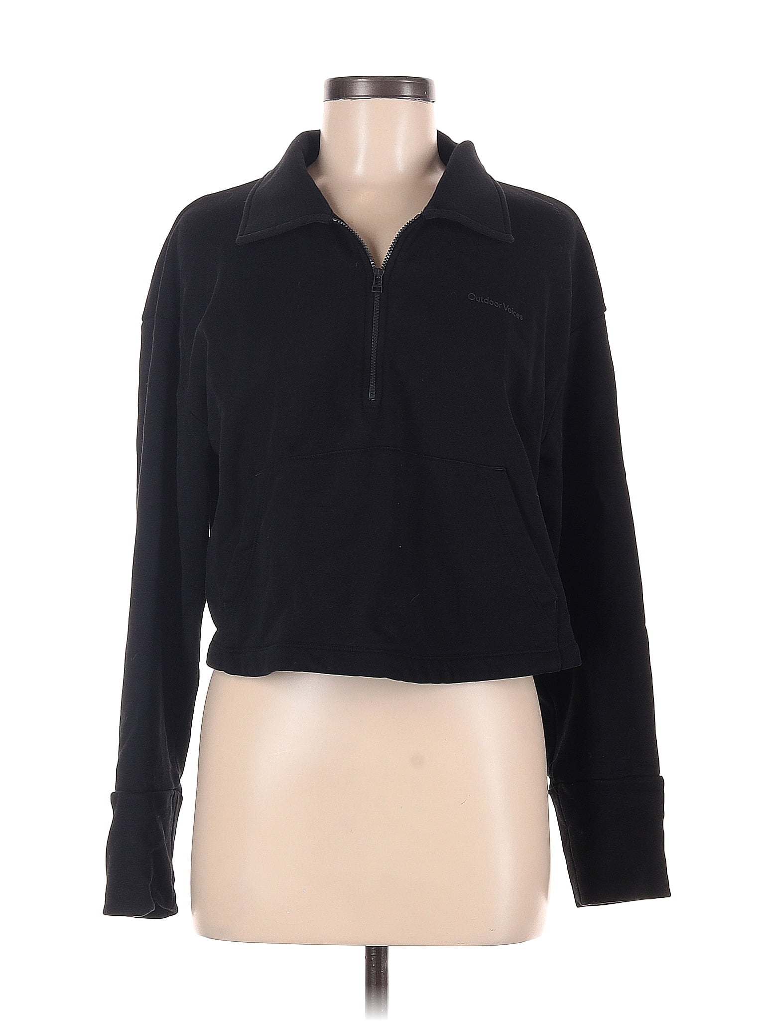 Outdoor Voices 100 Cotton Solid Black Track Jacket Size M 65 off