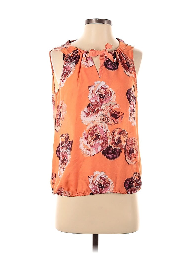 Pre-owned Ann Taylor Loft Outlet Sleeveless Blouse In Orange