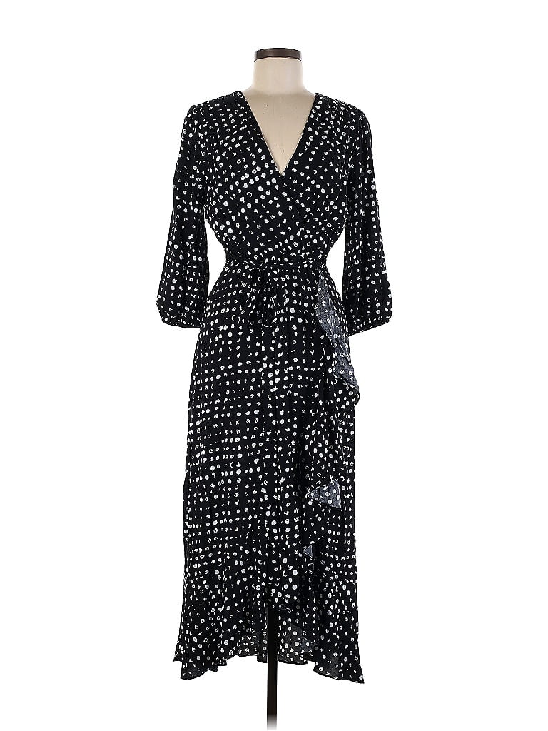 Sam Edelman 100% Rayon Polka Dots Black Casual Dress Size 6 - photo 1