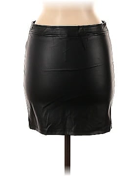 Chocolate Faux Leather Skirt (view 2)