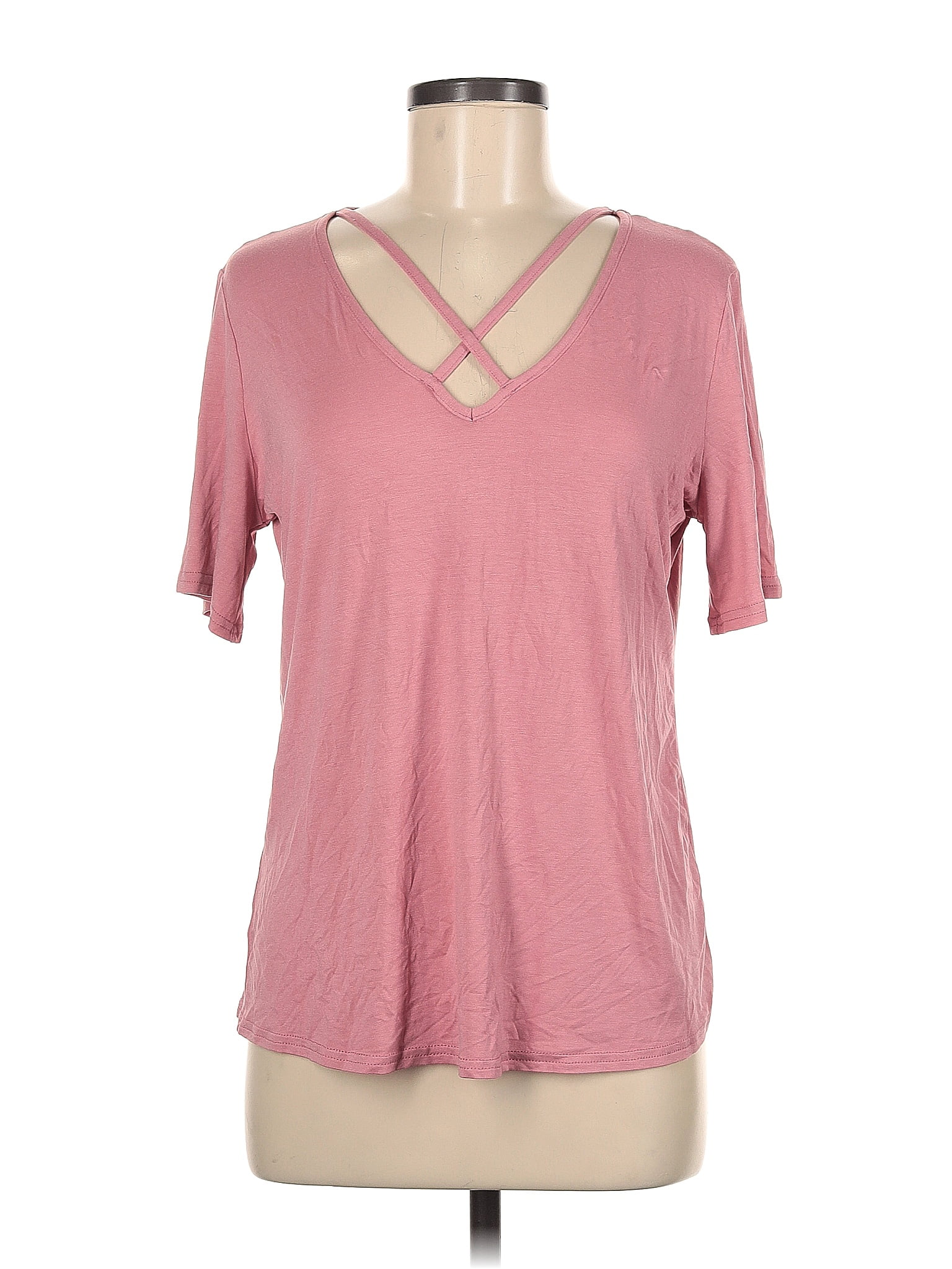 Paradise Solid Pink Short Sleeve Top Size M - 60% off | ThredUp