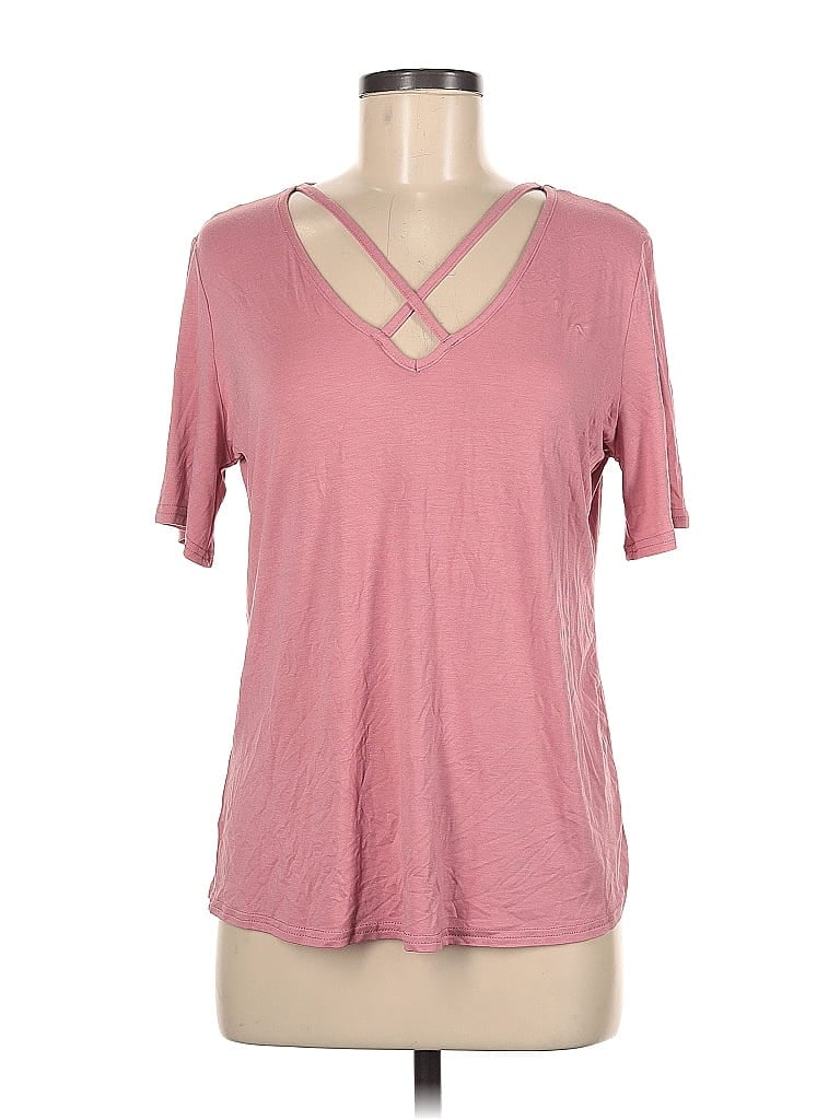 Paradise Solid Pink Short Sleeve Top Size M 60 Off Thredup