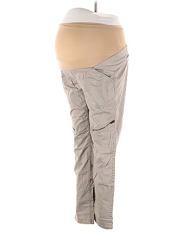 Oh Baby By Motherhood Solid Gray Tan Cargo Pants Size M (Maternity