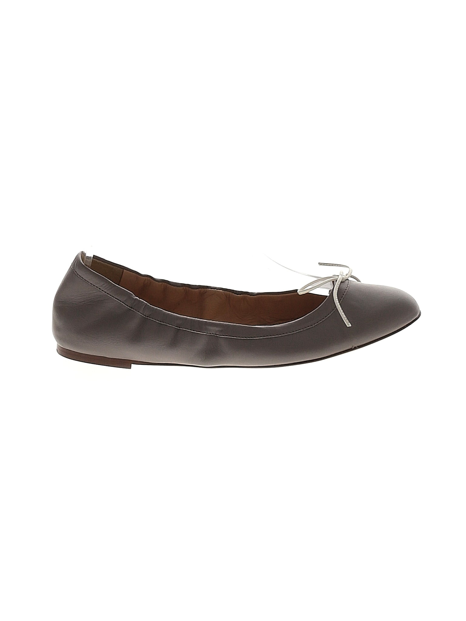 J.Crew 100 Leather Solid Brown Gray Flats Size 8 1 2 70 off