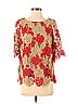 Chico's 100% Polyester Red Short Sleeve Blouse Size Sm (0) - photo 1