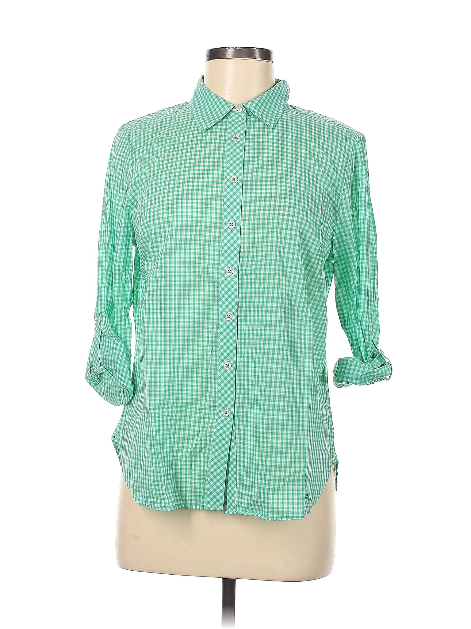 Talbots 100% Cotton Green Short Sleeve T-Shirt Size M (Petite) - 65% off