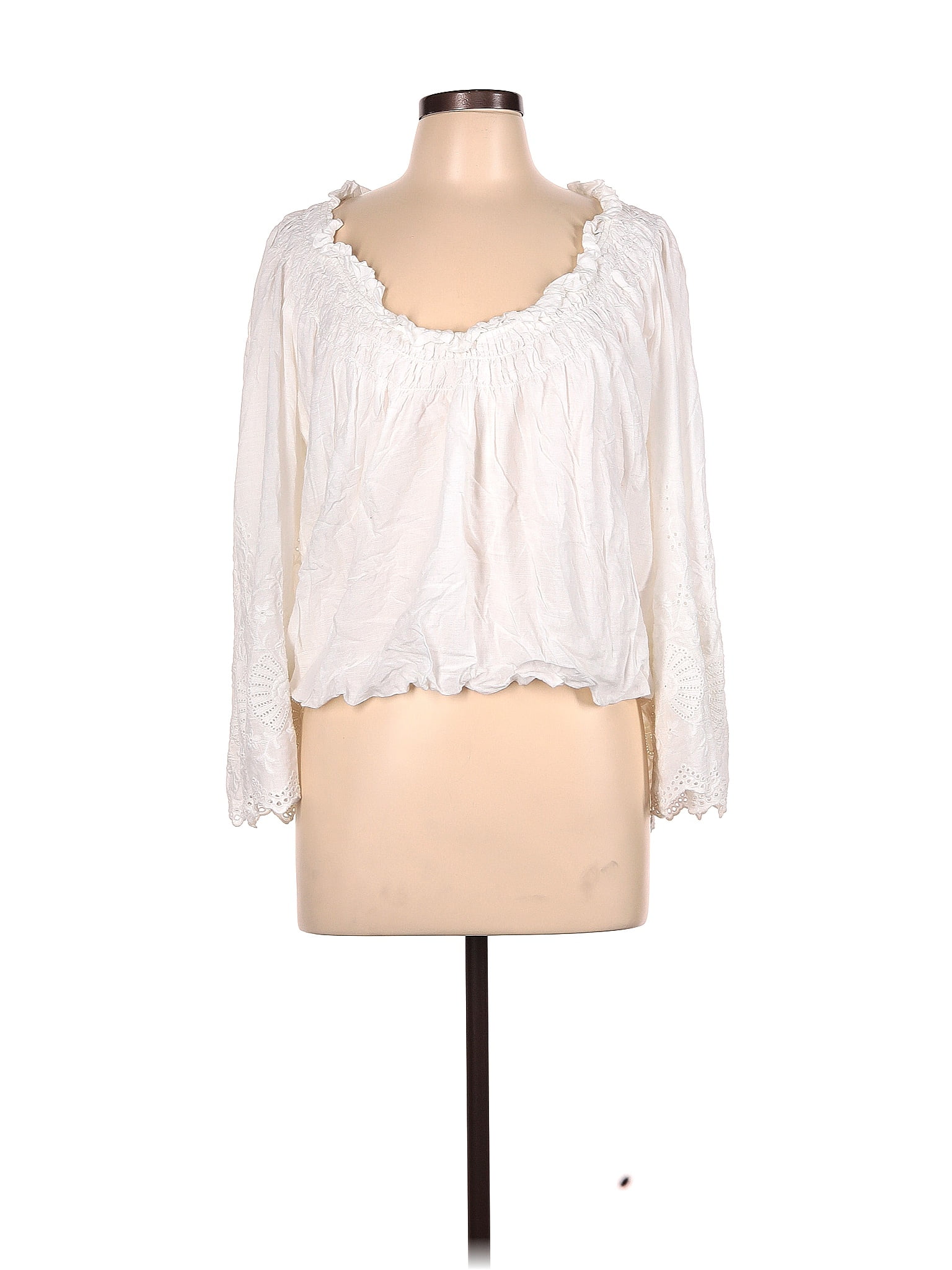 CRIMSON OKLAHOMA IVORY LONG SLEEVE BLOUSE AND IVORY SKIRT 2 PC. SET