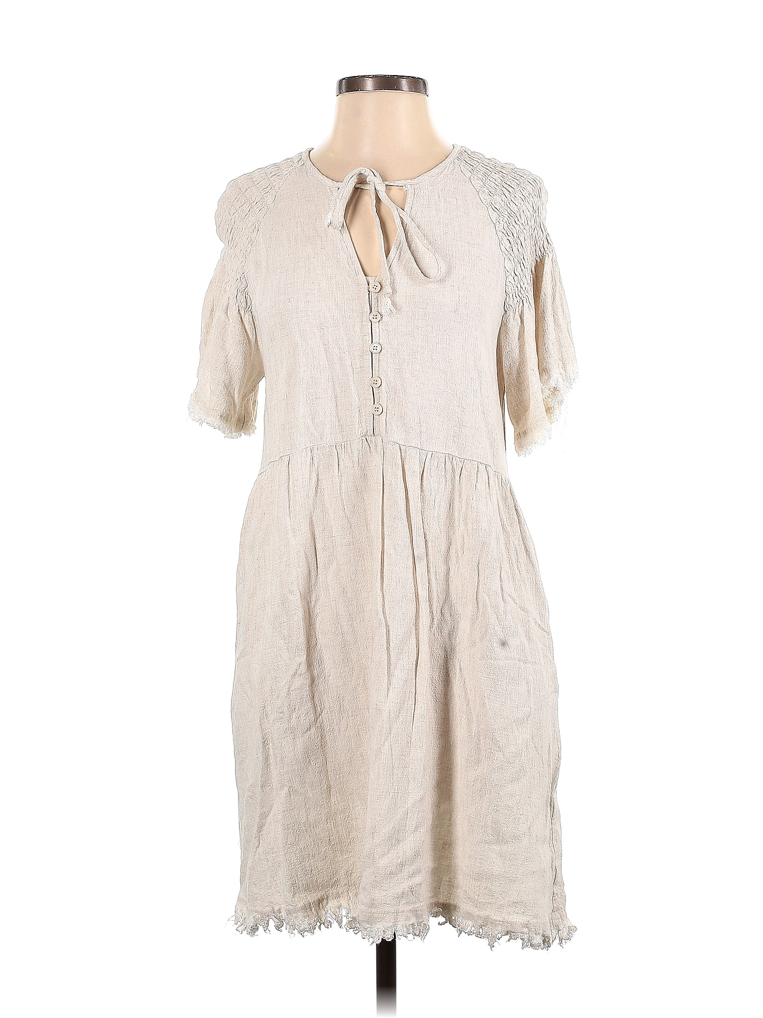 Mazik Solid Ivory Casual Dress Size S 64 Off Thredup