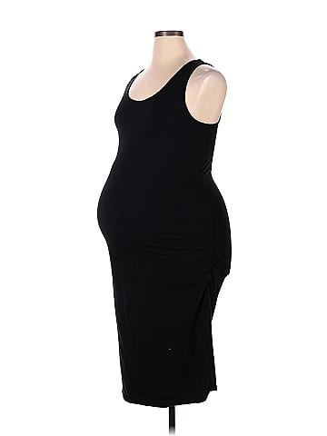 Isabel Maternity Solid Black Casual Dress Size XL (Maternity) - 43