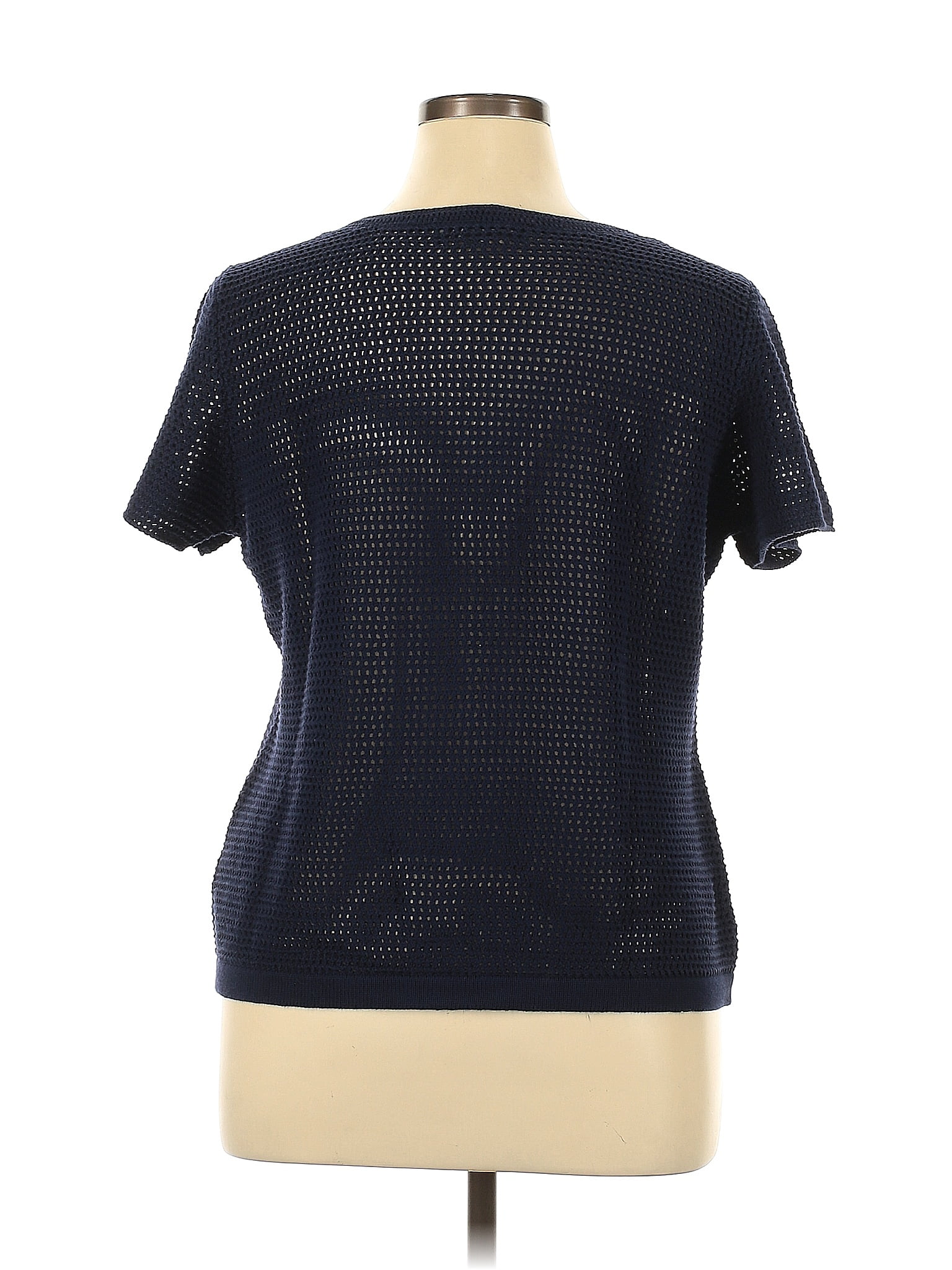 Josephine Chaus 100% Cotton Color Block Blue Cardigan Size XL - 72% off