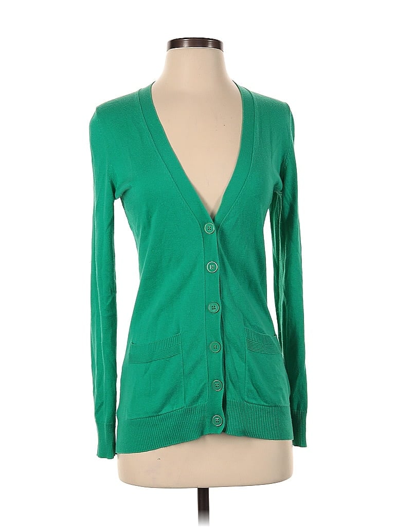 Banana Republic Color Block Solid Green Silk Cardigan Size S 72 Off