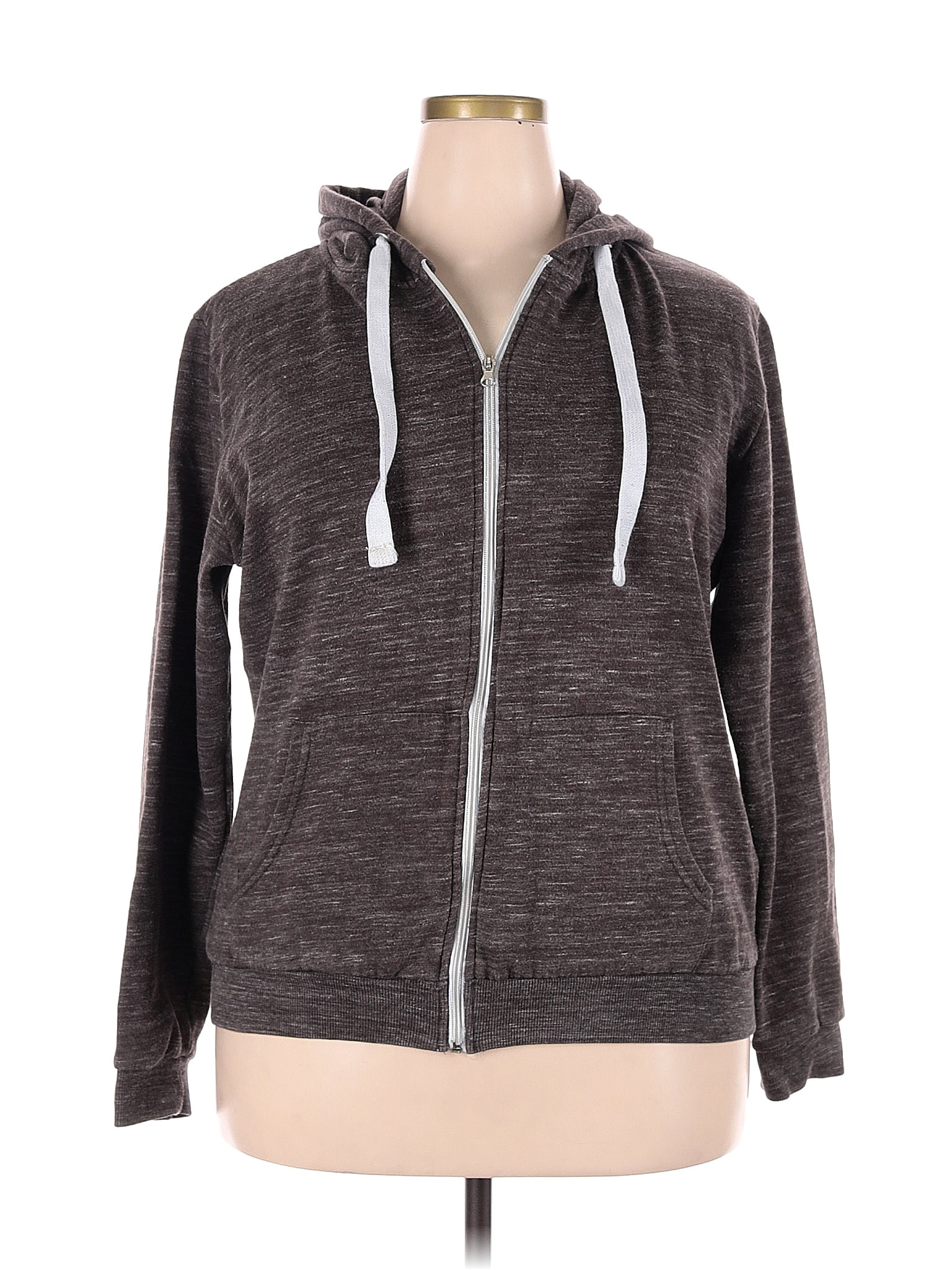 Doublju Brown Gray Zip Up Hoodie Size 2X (Plus) - 52% off | ThredUp