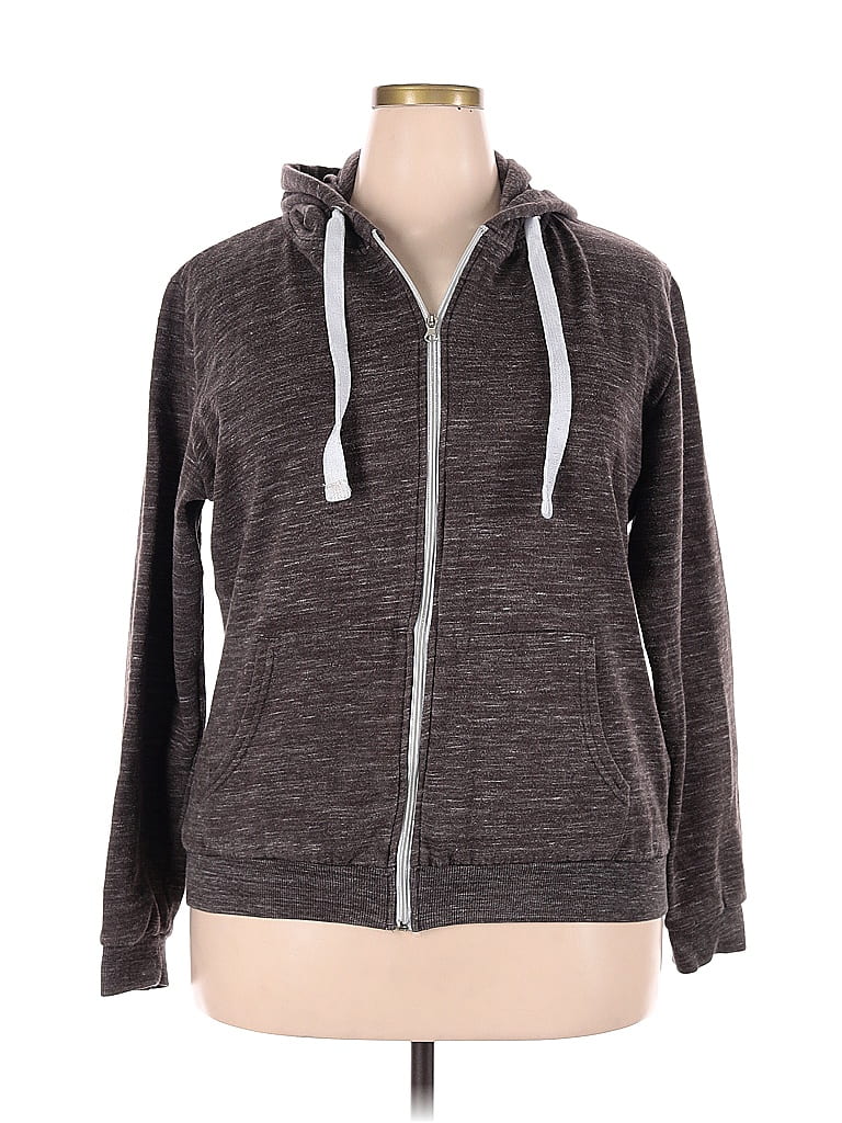 DOUBLJU Women's Lightweight Zip-Up Hoodie - Thin, Plus Size Available, Plum Color, Large