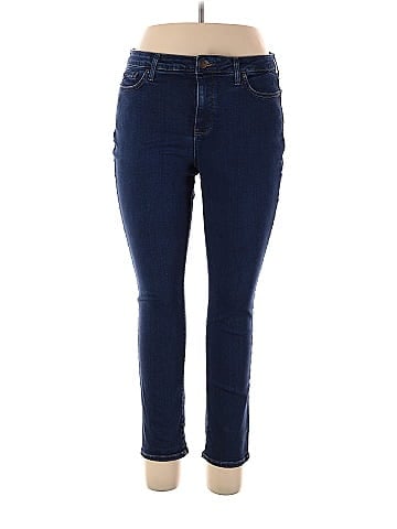 NYDJ Solid Blue Jeans Size 14 (Petite) - 76% off