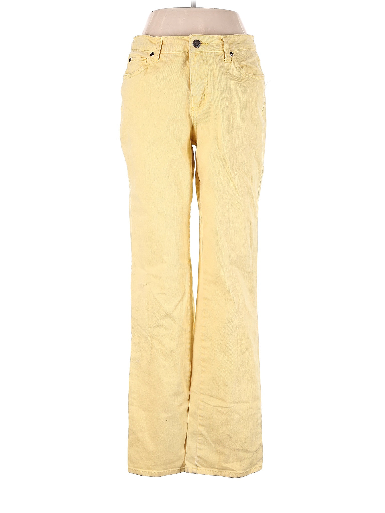 Faded Glory Solid Yellow Jeans Size M - 56% off