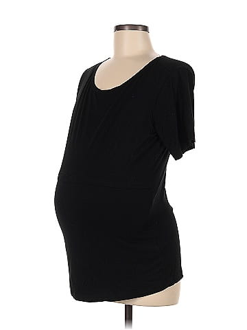 Smallshow Women's Maternity Shirts Tops Short Sleeve Ruched