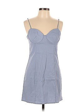 SKY AND SPARROW Solid Bra Cup Blue Mini Dress