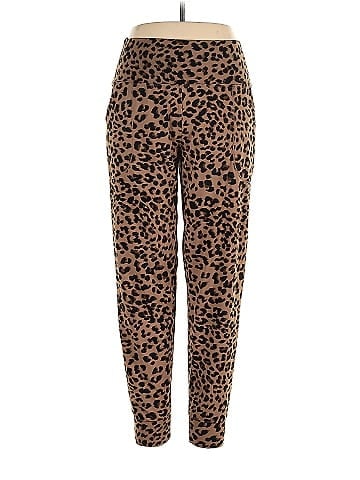 Oalka Leopard Print Brown Leggings Size XL - 52% off