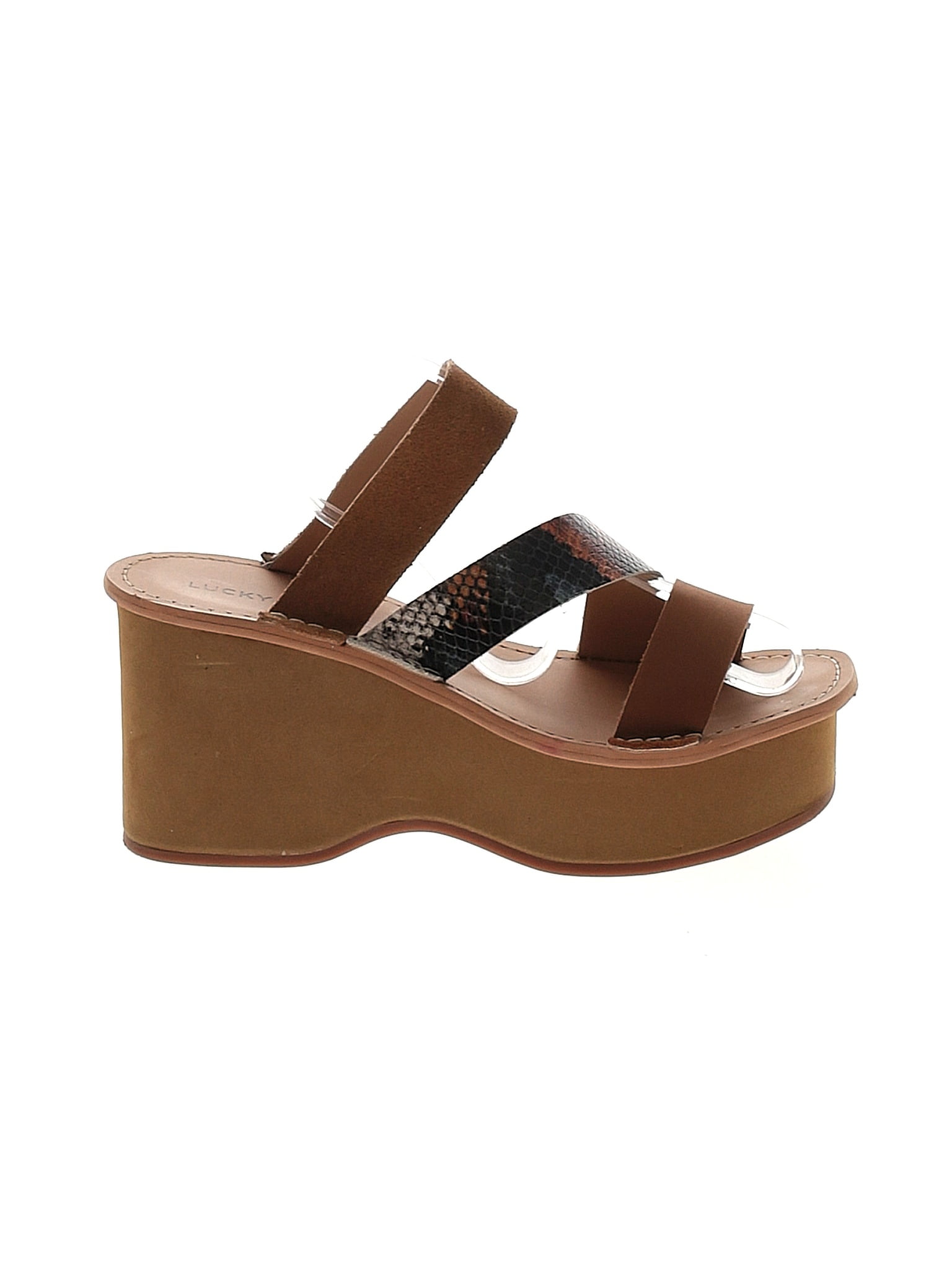 Lucky Brand Solid Brown Wedges Size 9 - 64% off