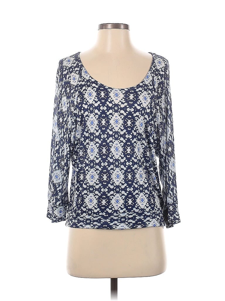 Pre-owned Ella Moss 3/4 Sleeve Blouse In Blue