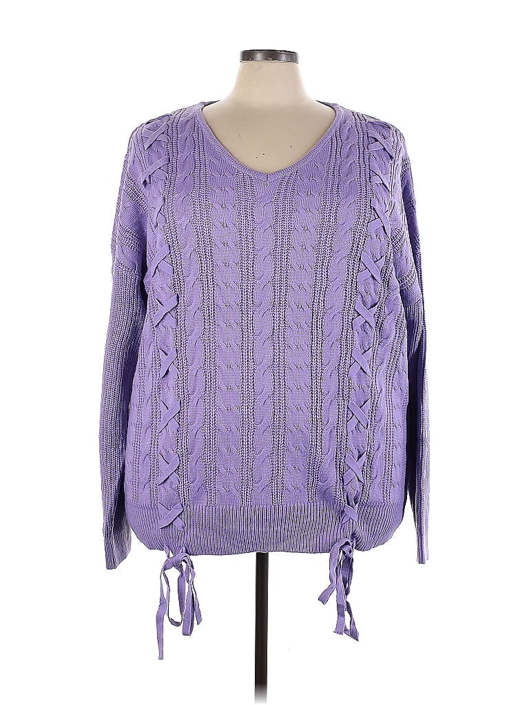 Unbranded 100% Acrylic Purple Pullover Sweater Size 5X (Plus) - photo 1