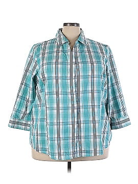 Basic Editions 3/4 Sleeve Button-Down Shirt (view 1)