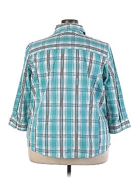 Basic Editions 3/4 Sleeve Button-Down Shirt (view 2)