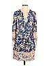 Rebecca Taylor 100% Silk Floral Motif Paisley Baroque Print Blue Casual Dress Size 2 - photo 1