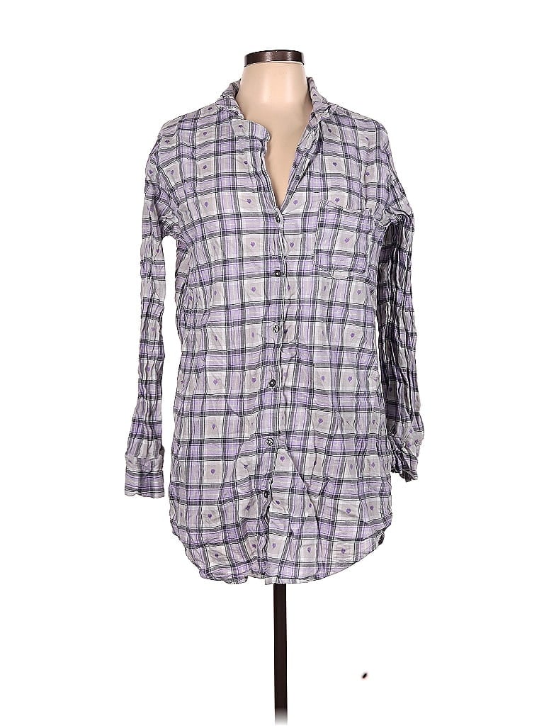 Pre-owned Primark Long Sleeve Button Down Shirt In Purple