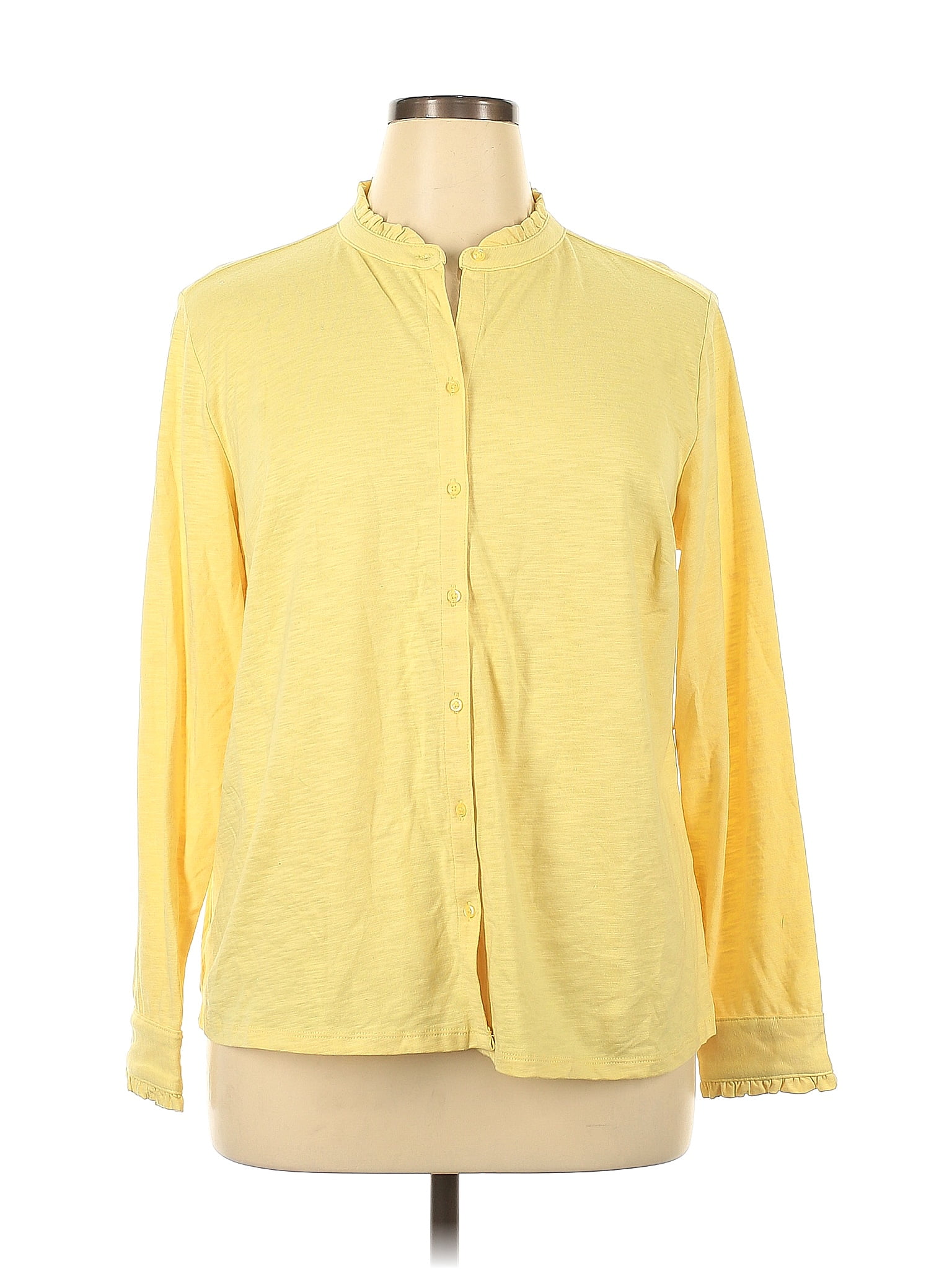 Croft And Barrow Yellow Long Sleeve Button Down Shirt Size Xl 62 Off