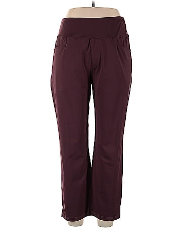 Assorted Brands Solid Maroon Burgundy Casual Pants Size XL - 56% off