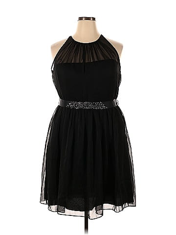 Adrianna Papell 100 Polyester Solid Black Cocktail Dress Size 20