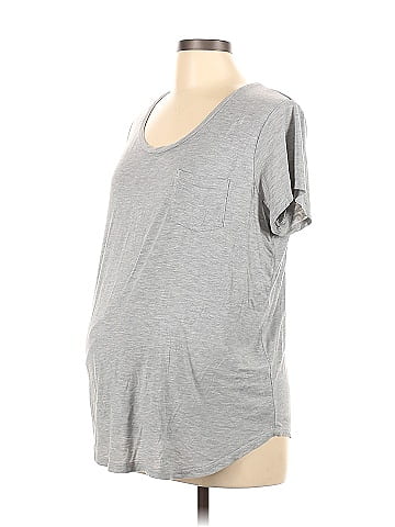 Kindred Bravely Marled Gray Short Sleeve T-Shirt Size L (Maternity) - 46%  off