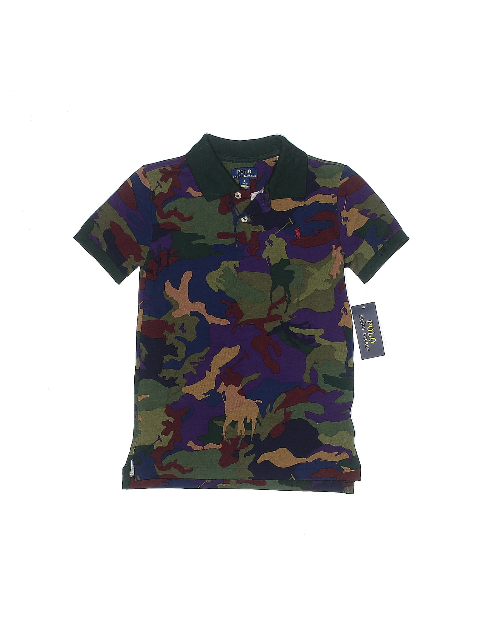 Polo By Ralph Lauren 100 Cotton Camo Green Short Sleeve Polo Size 7