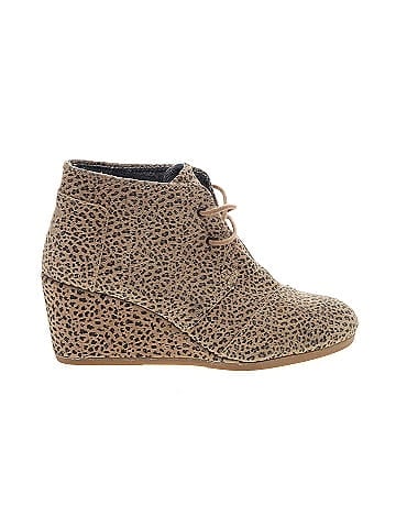 Toms leopard hot sale wedges