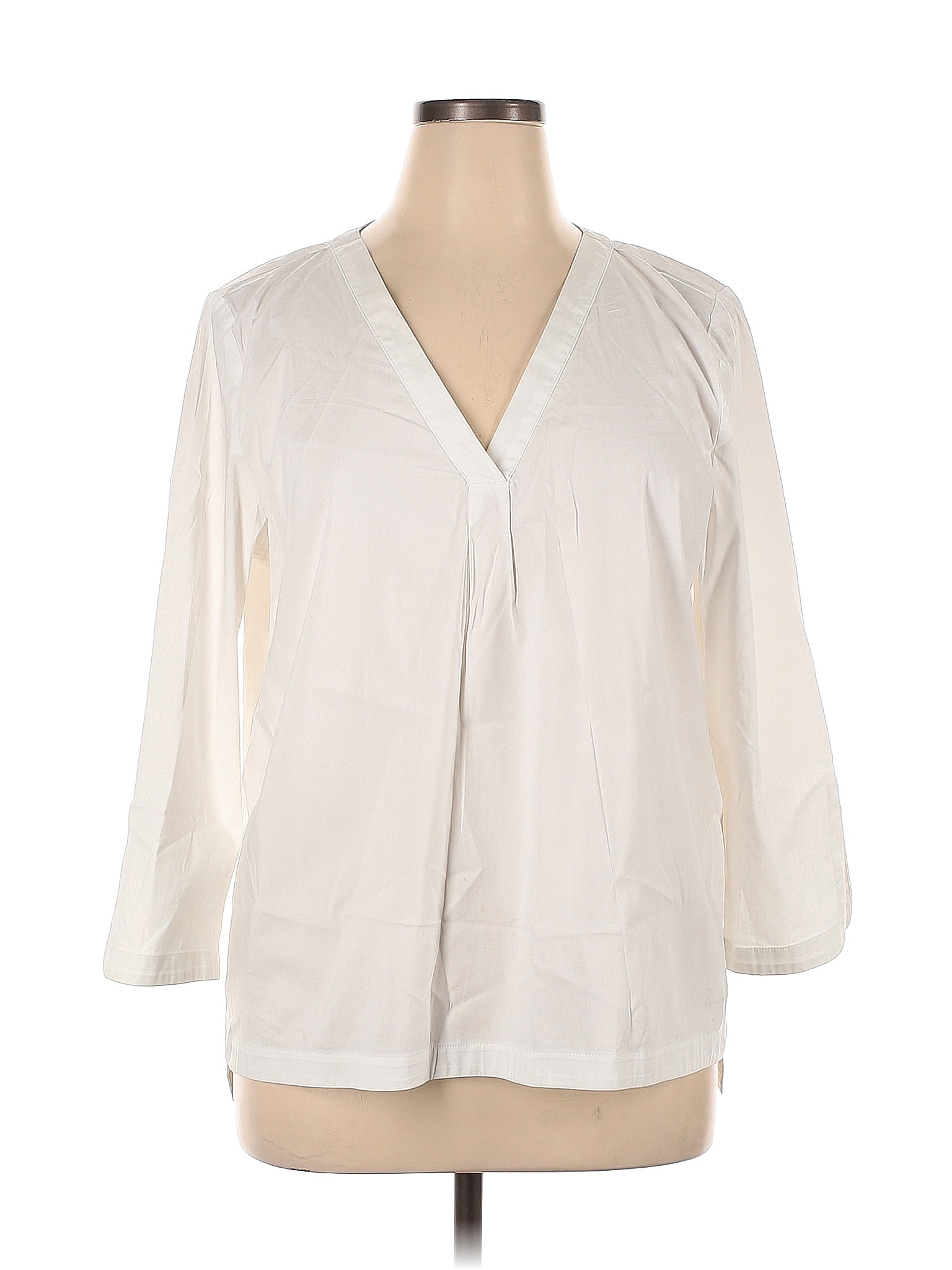 J Jill Solid White Ivory Long Sleeve Blouse Size Xl 68 Off Thredup