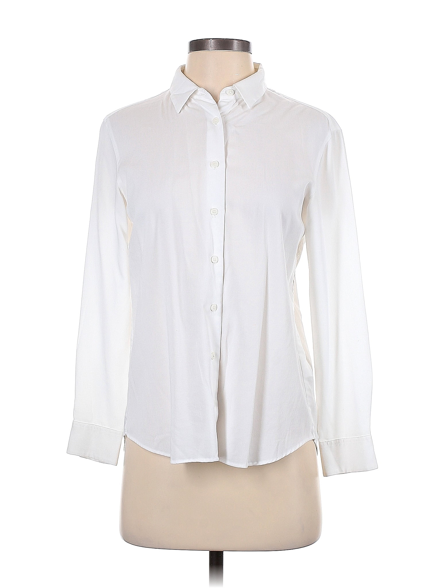 Uniqlo Solid White Ivory Long Sleeve Button Down Shirt Size S 42 Off