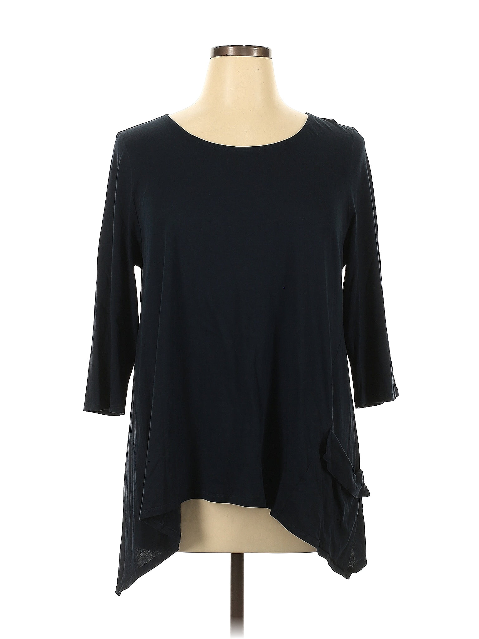 Purejill Solid Teal Black 3/4 Sleeve T-Shirt Size XL - 48% off | ThredUp