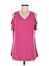 Susan Graver Pink Short Sleeve Blouse Size M - photo 1